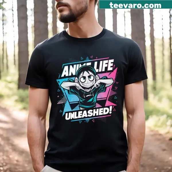 Anime-themed graphic t-shirt celebrating anime culture