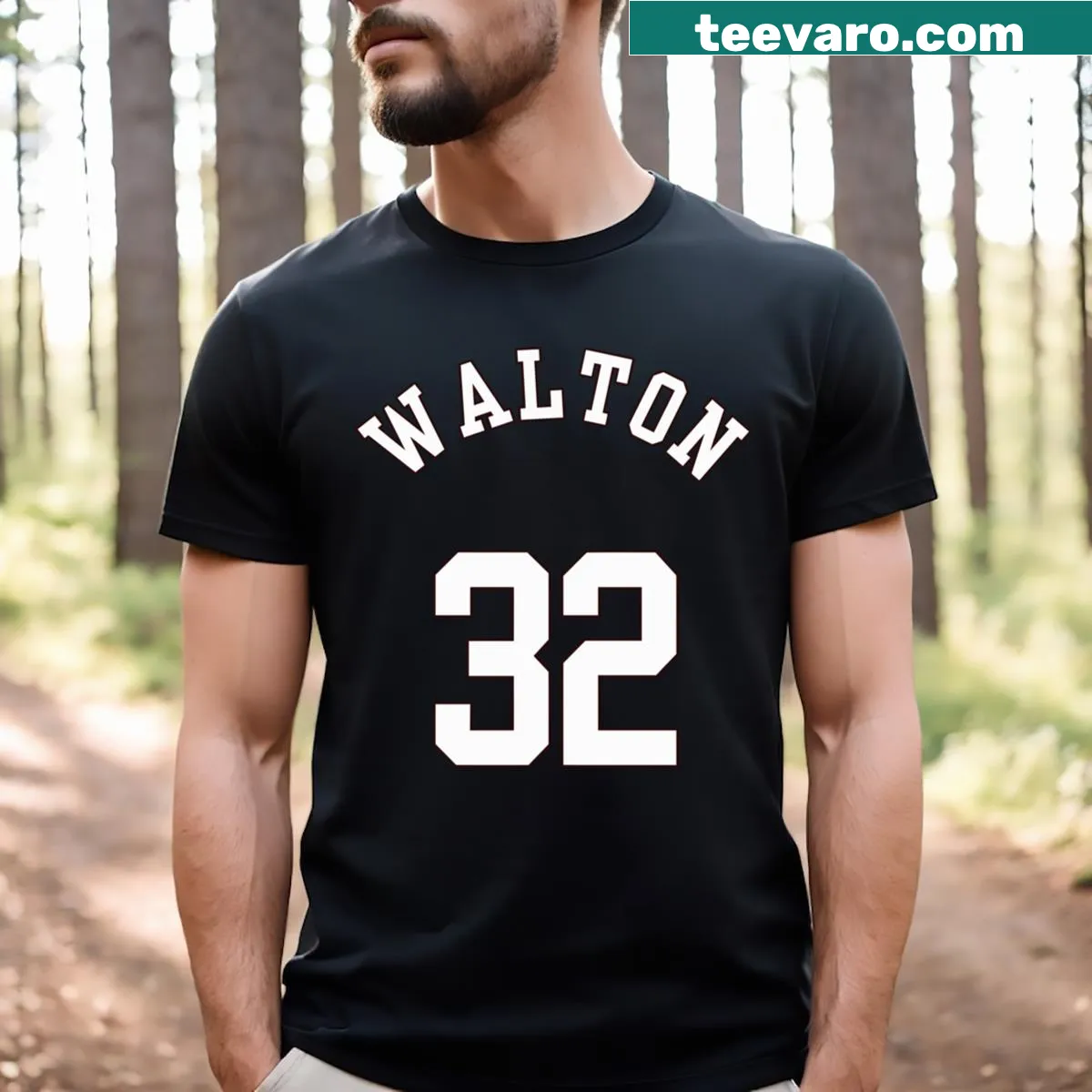 Bill Walton vintage T-shirt featuring the number 32 and his name — on a men's t-shirt