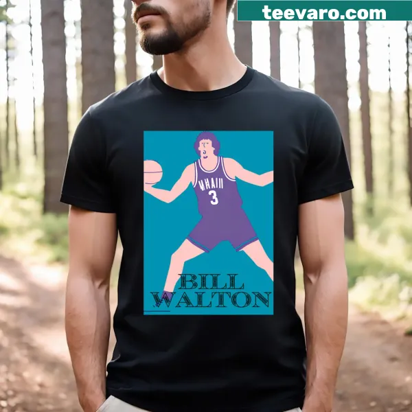 Bill Walton basketball guy graphic on active t-shirt