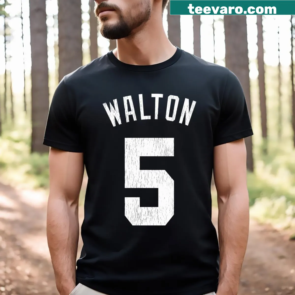 Stylized graphic T-shirt celebrating Bill Walton — on a men's t-shirt