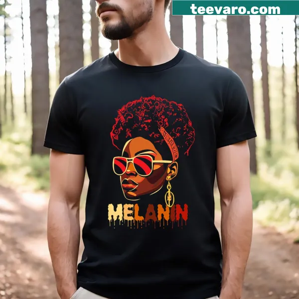 Melanin queen design celebrating Juneteenth and Black pride on a T-shirt