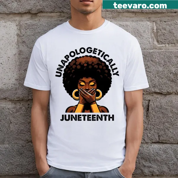 Typographic Juneteenth T-shirt celebrating Black history