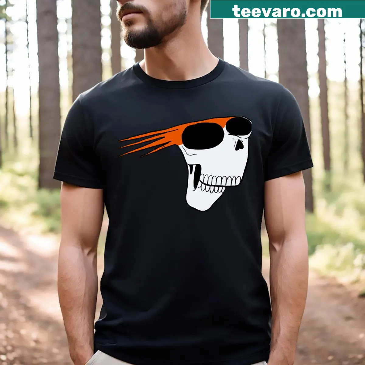 Illustrated skull design inspired by Brendon Small's creative work — on a men's t-shirt