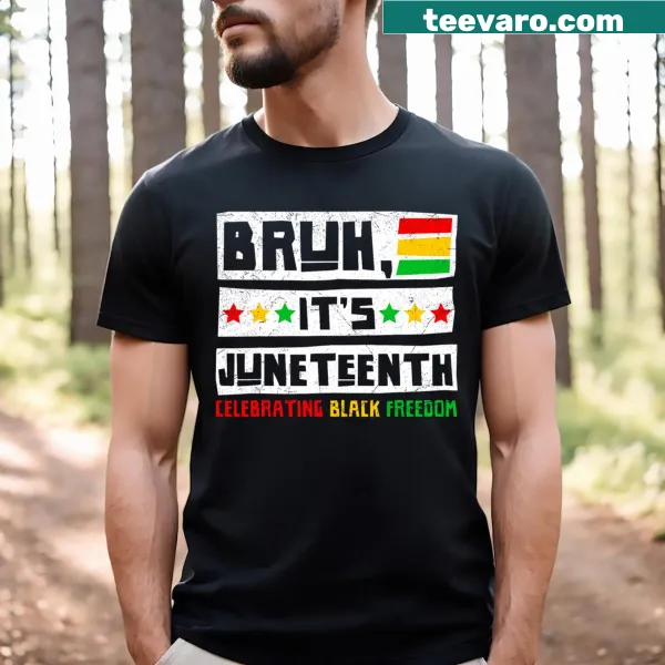 Juneteenth celebration graphic with the phrase Bruh, It's Juneteenth