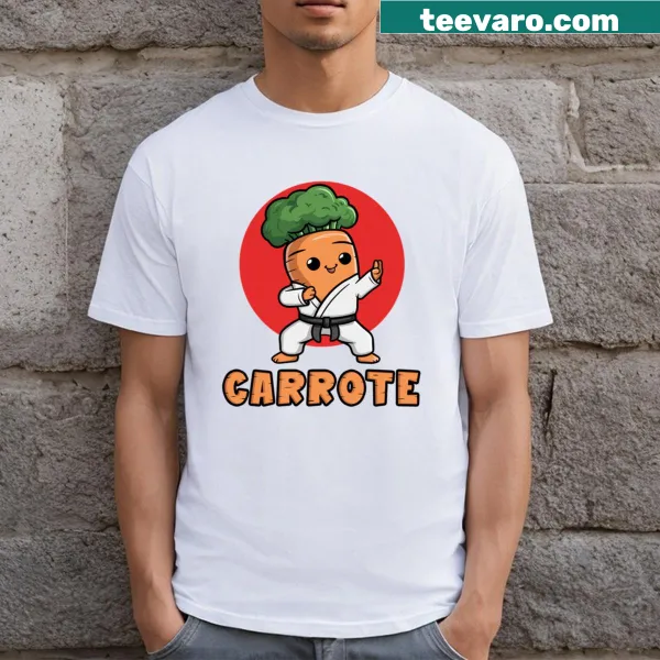 T-shirt with playful typography of the word Carrote