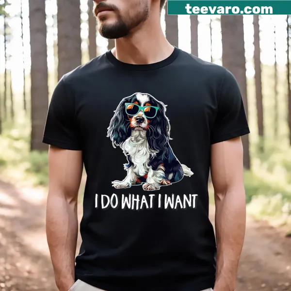 Illustration of a Cavalier King Charles Spaniel on a t-shirt