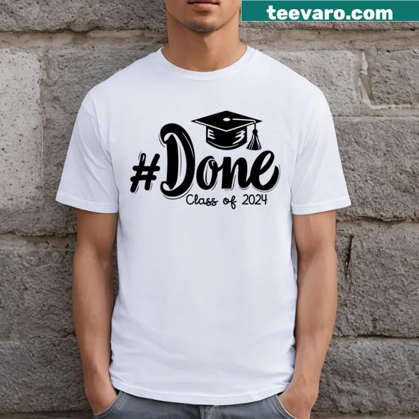 Illustrated graduation graphic for Class of 2024 kids' T-shirt