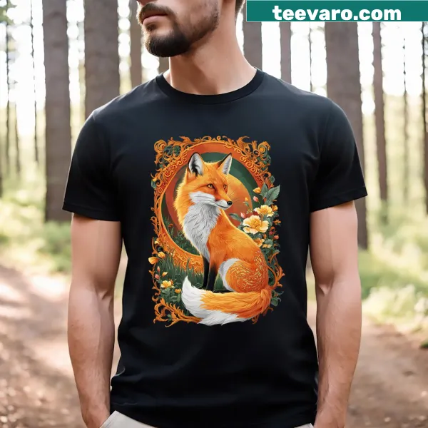 Charming fox illustration for cottagecore lovers on a T-shirt