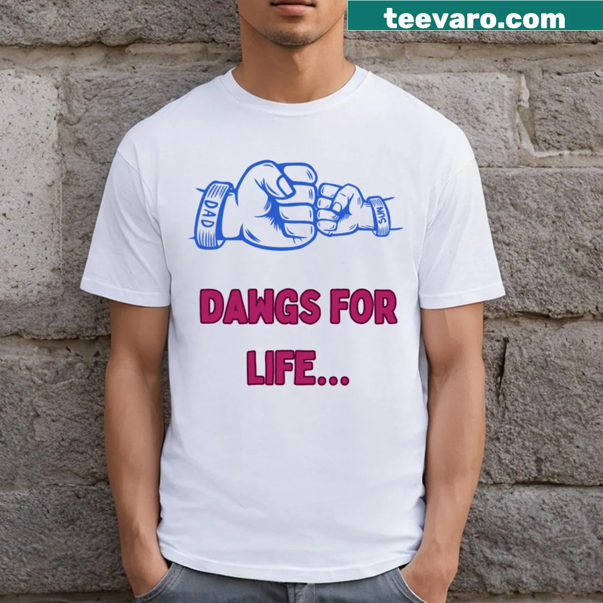 Heartwarming dog-themed graphic T-shirt — on a men's t-shirt