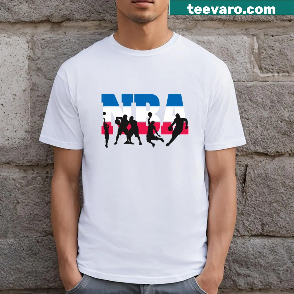 Engaging basketball inspired illustrations on T-shirt — on a men's t-shirt