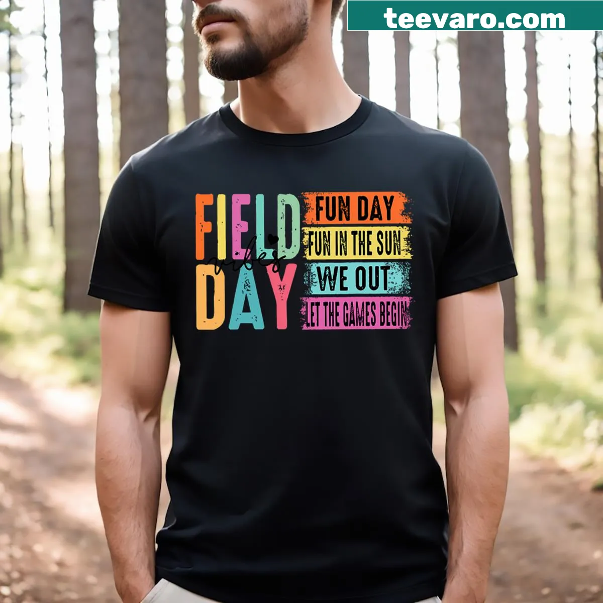 T-shirt for school field day with playful graphic — on a men's t-shirt