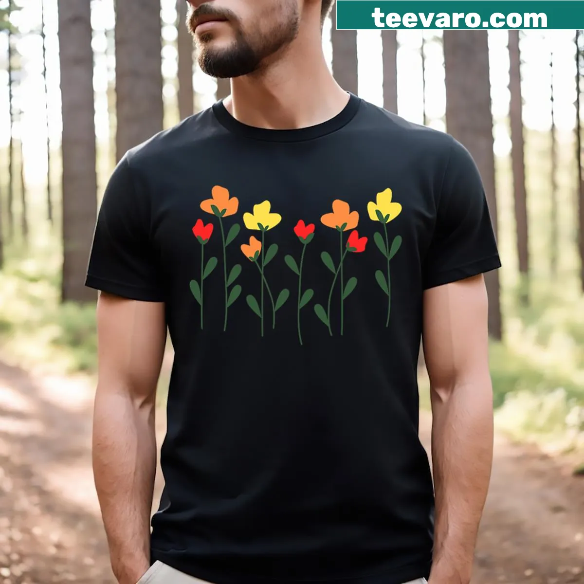 Cute summer flower graphics on a girl's t-shirt — on a men's t-shirt