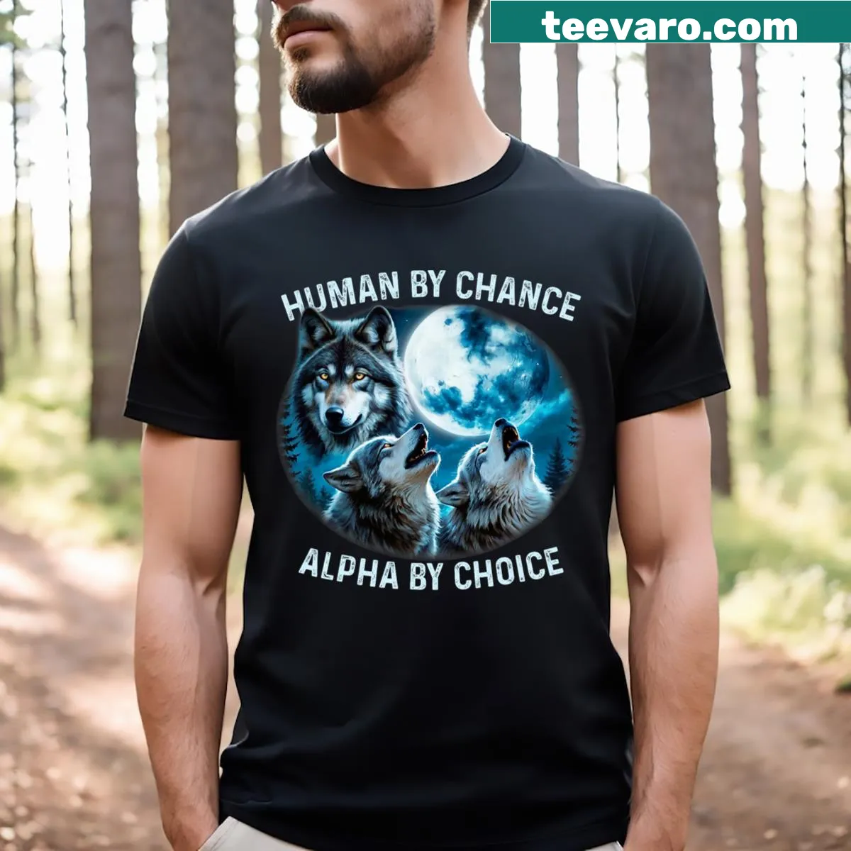 Witty text graphic about being an alpha on a T-shirt — on a men's t-shirt