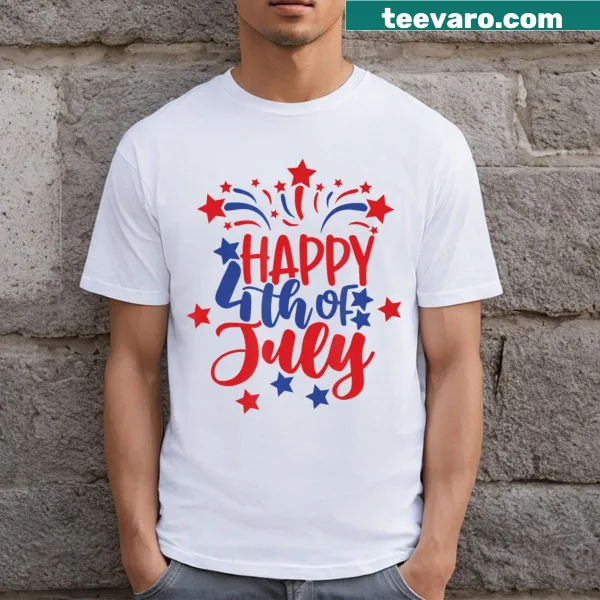 Patriotic T-shirt for Independence Day with festive graphics