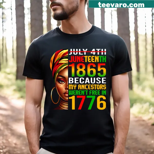 Bold statement T-shirt addressing the history of freedom for Black Americans