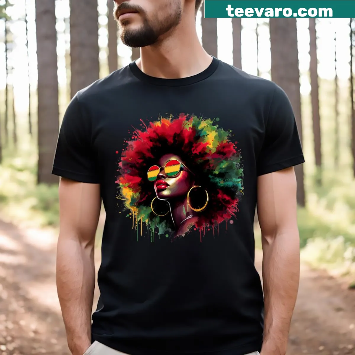 Empowering T-shirt for Black women celebrating heritage — on a men's t-shirt