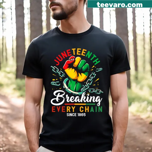 T-shirt featuring African American Freedom 1865 text in bold typography