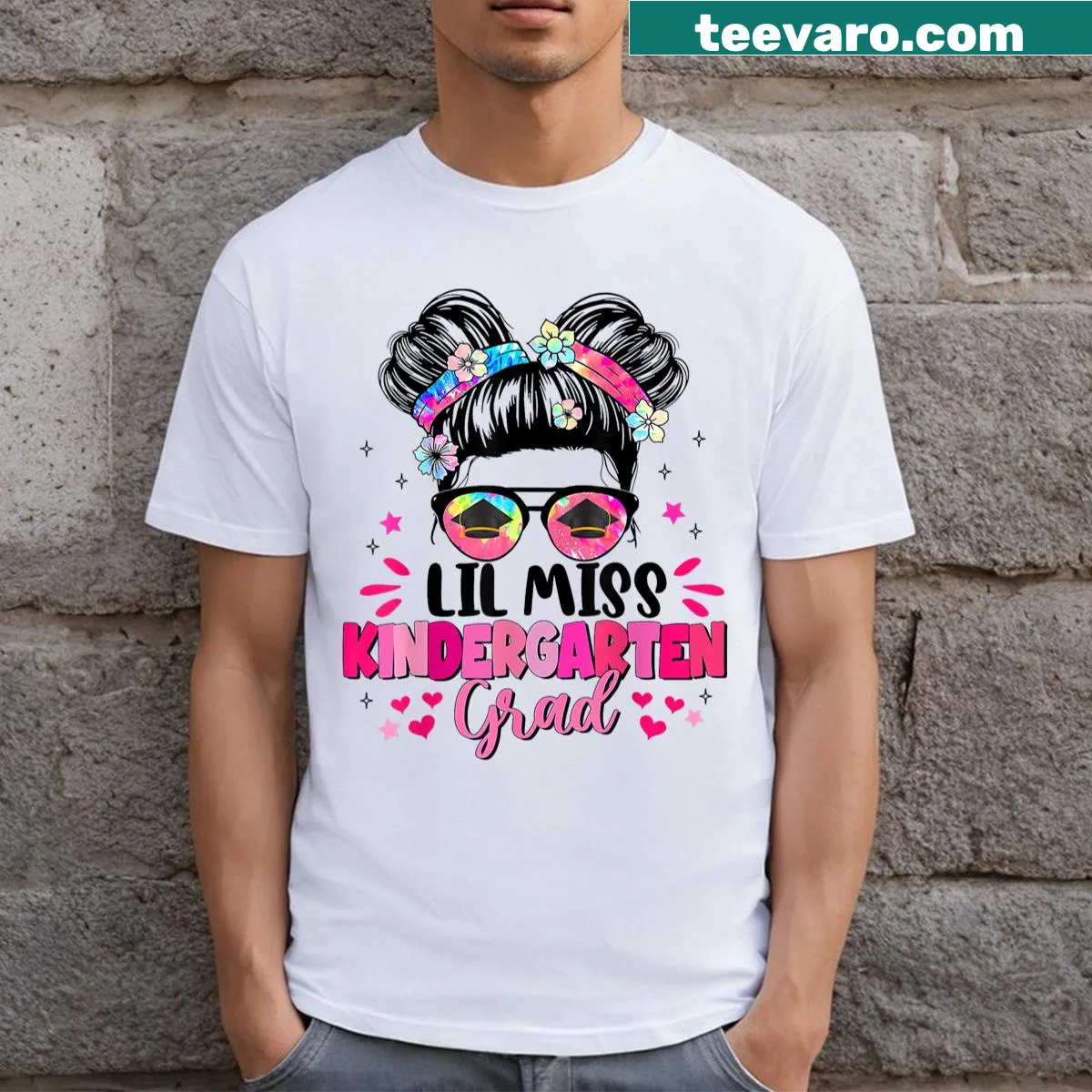 Kindergarten graduation t-shirt for girls — on a men's t-shirt