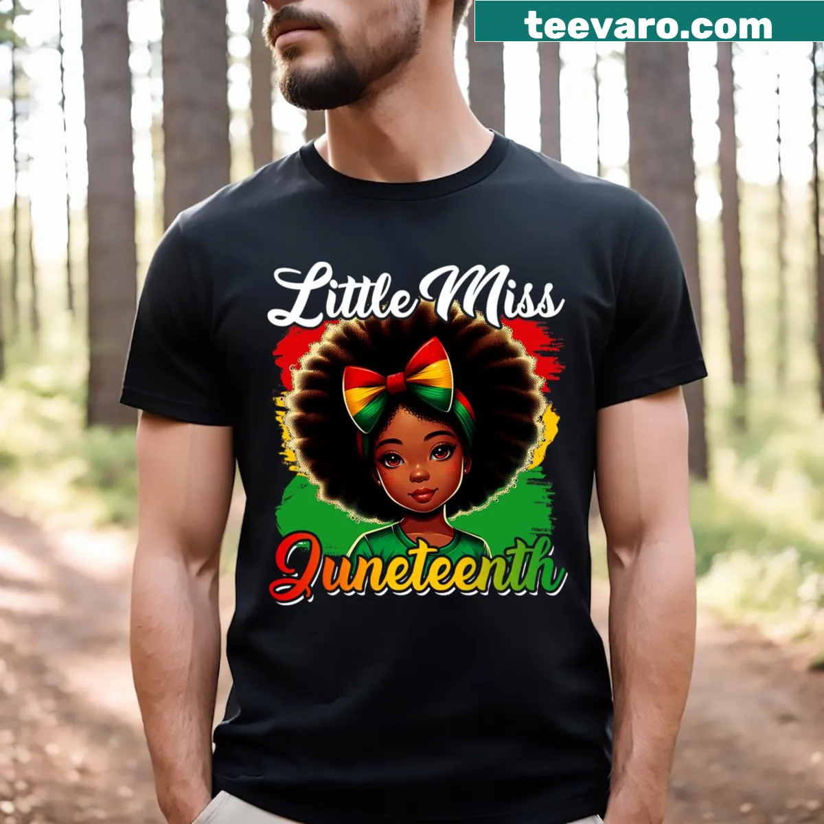 Joyful illustration celebrating Juneteenth and empowerment — on a men's t-shirt