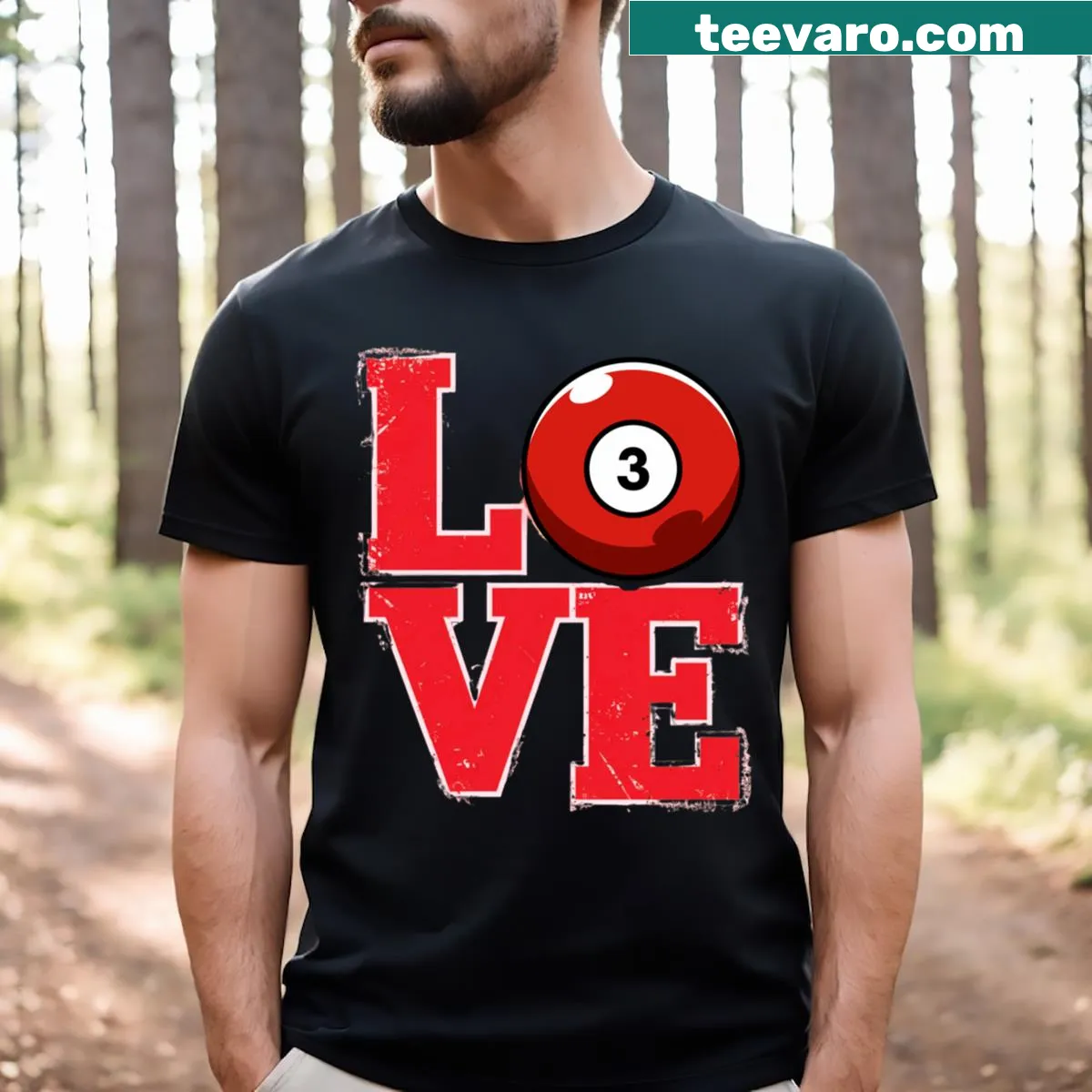 Fun graphic celebrating the love for shooting pool — on a men's t-shirt