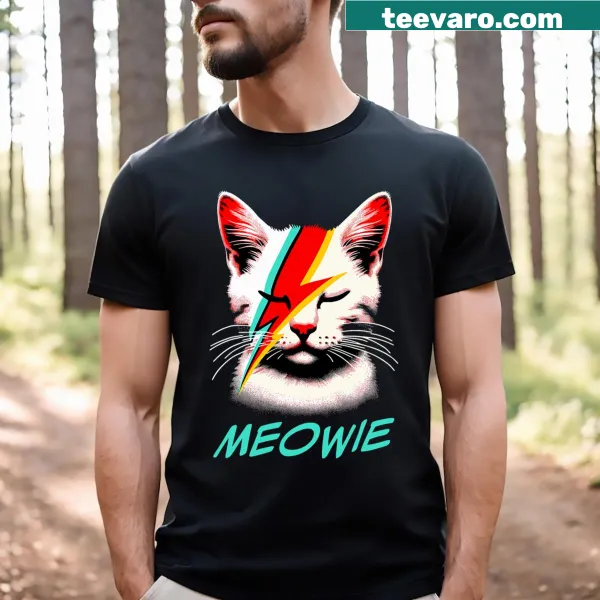 Funny Meowie Cat rock band graphic T-shirt