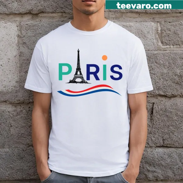 Illustrated Paris T-shirt with iconic landmarks and motifs