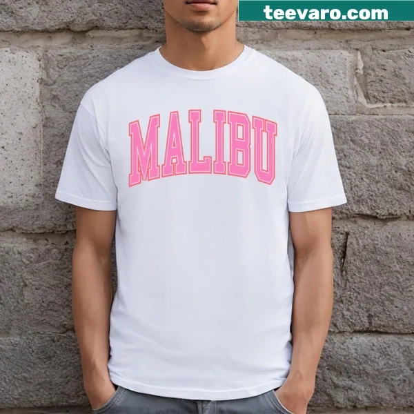 Preppy T-shirt for teen girls with 'Malibu' graphic