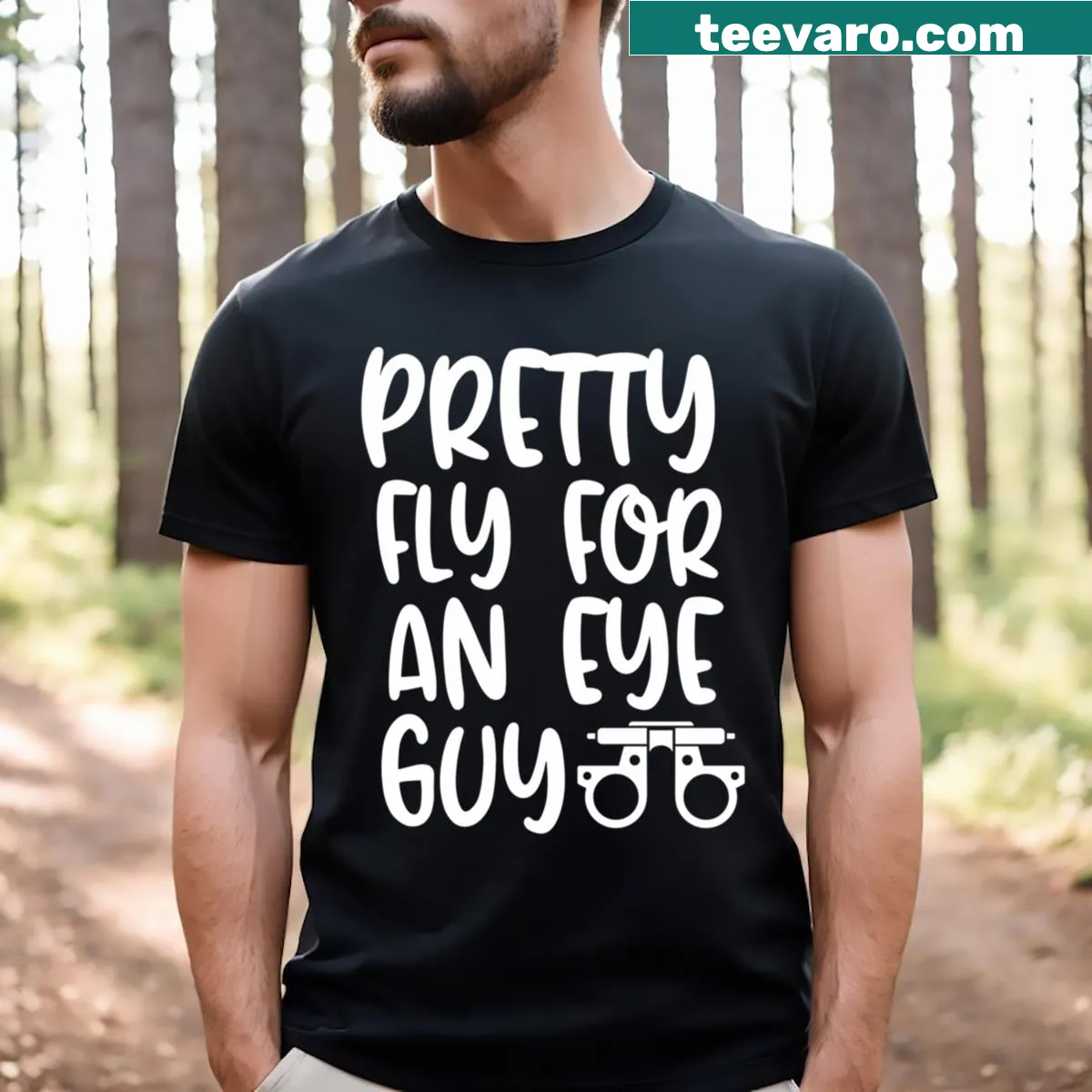 Funny optometrist saying T-shirt with bold typography — on a men's t-shirt