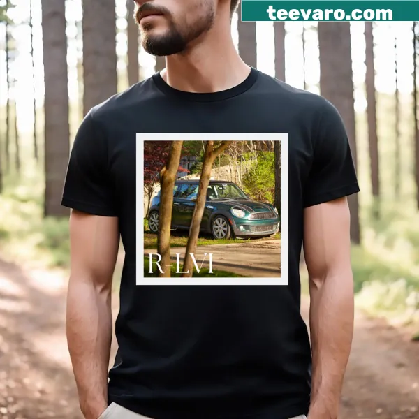 Stylish t-shirt with abstract typography R Lvi R56 design