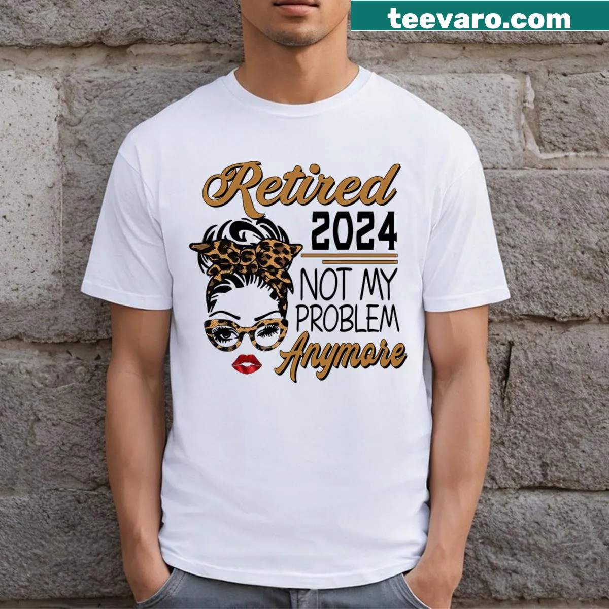 Humorous vintage shirt for grandma celebrating retirement 2024 — on a men's t-shirt