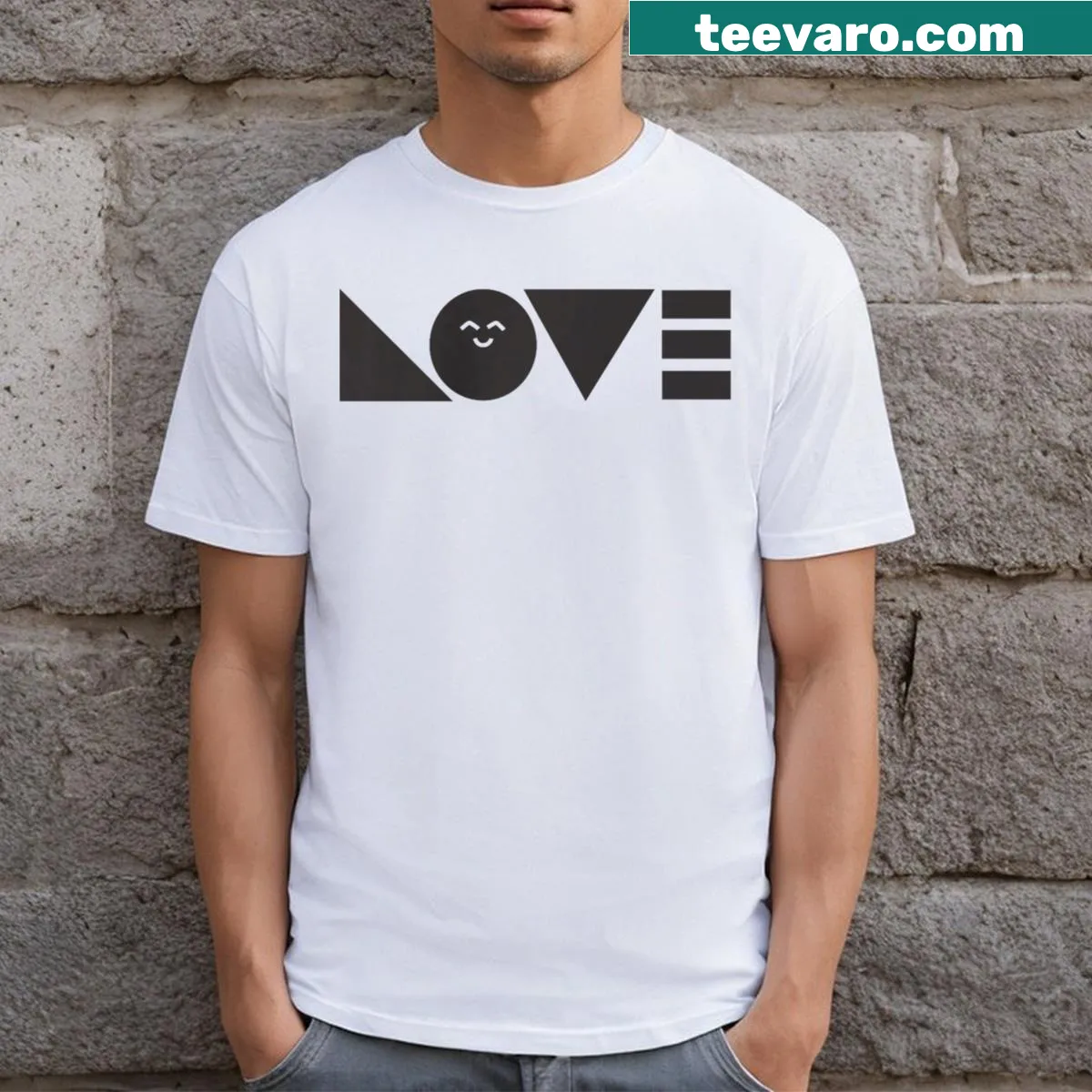 Minimalist black and white t-shirt featuring sacred geometry design — on a men's t-shirt