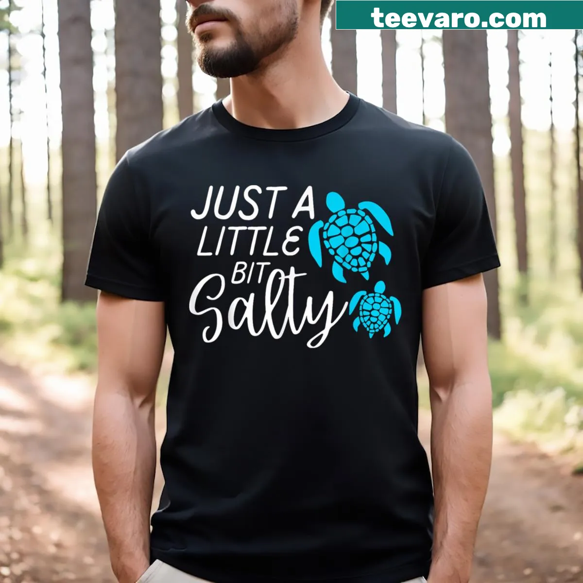 Humorous T-shirt with a playful saying about shirts. — on a men's t-shirt