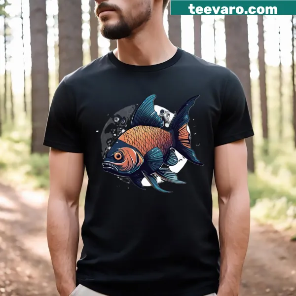 Swimming fish graphic t-shirt