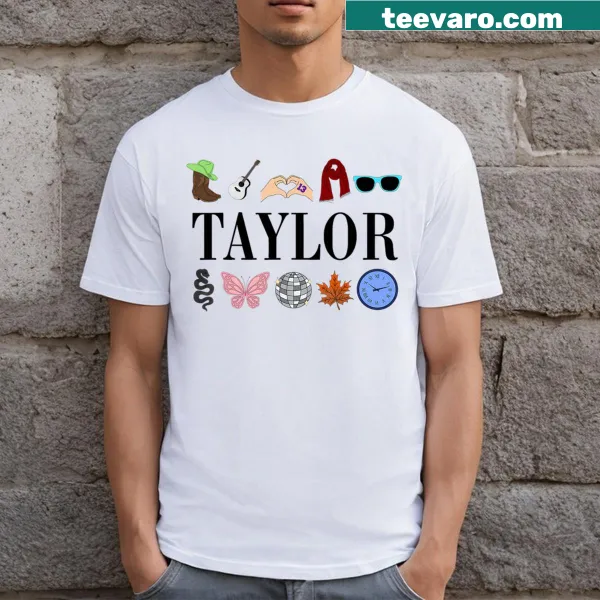 Personalized T-shirt featuring the name 'Taylor' in playful typography