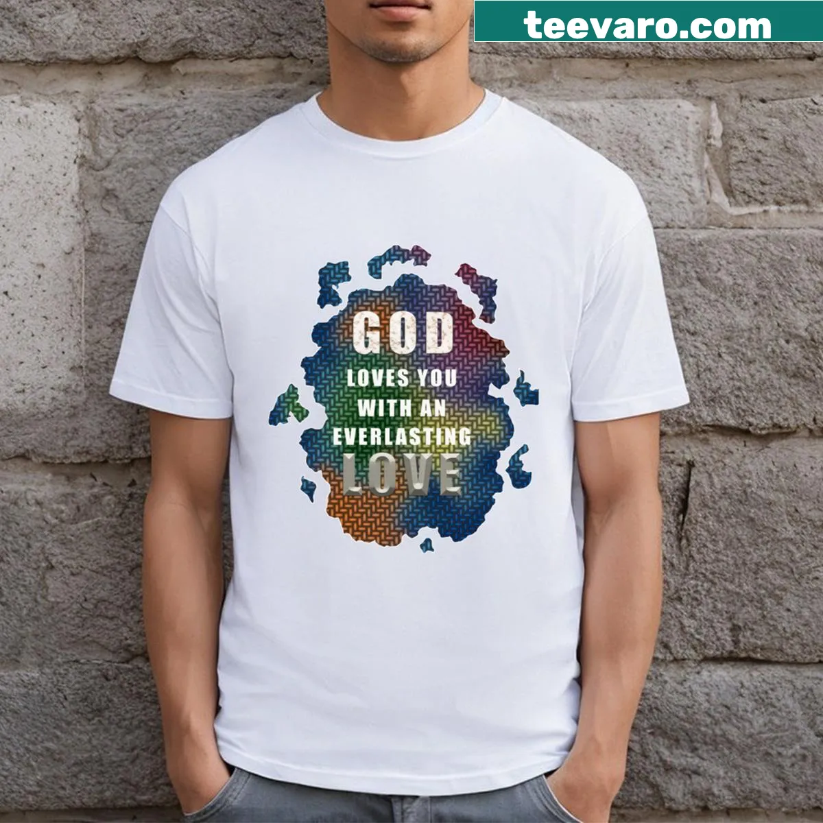 T-shirt featuring abstract design 'Cloth Of Divine Love' — on a men's t-shirt
