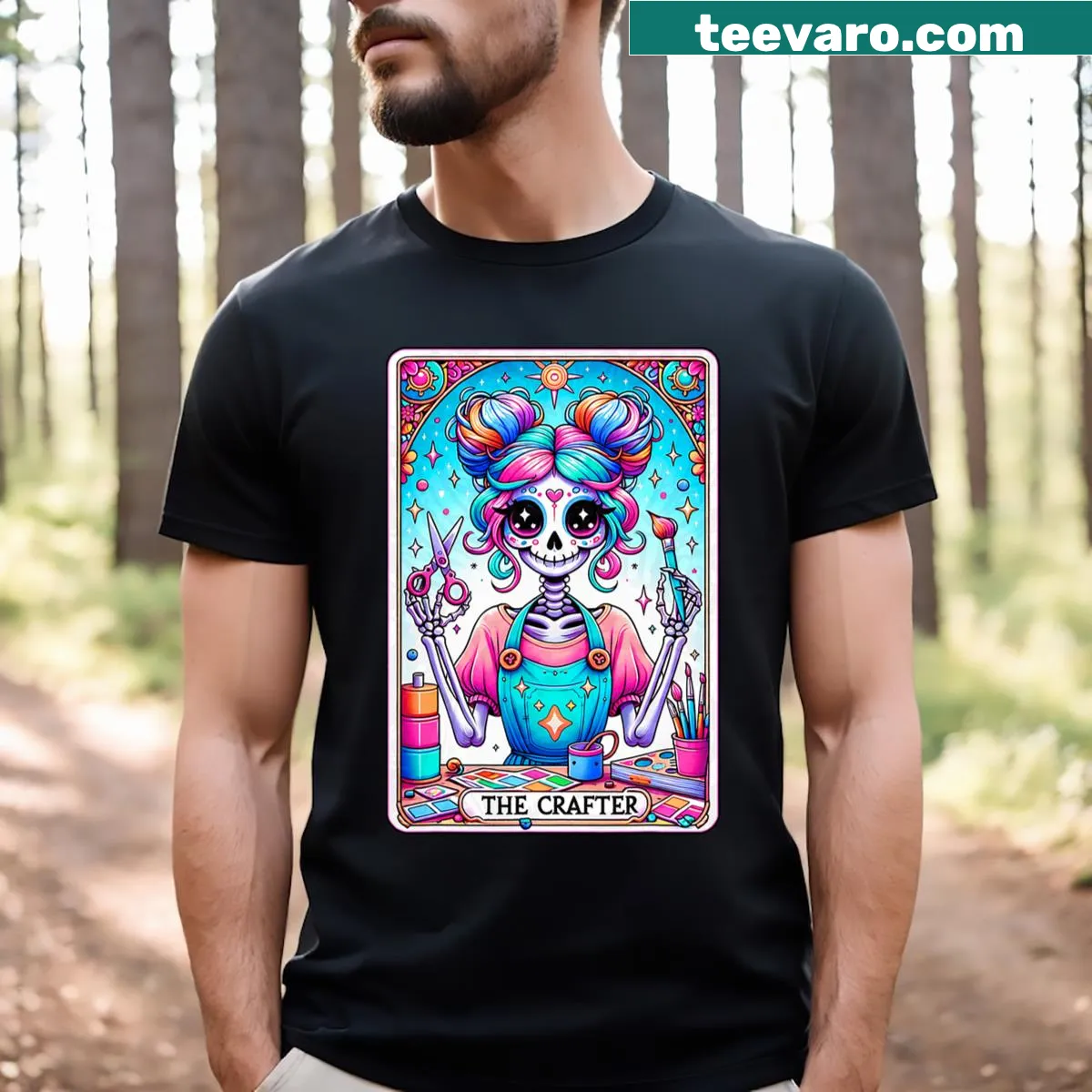 Crafter Tarot Card graphic t-shirt for moms — on a men's t-shirt