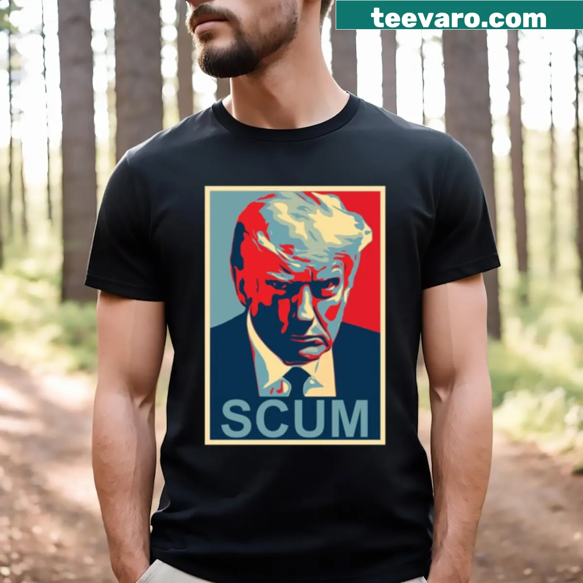 Text shirt with 'Trump Scum' — on a men's t-shirt