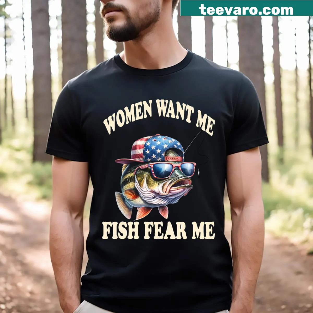 Sarcastic fishing dad t-shirt with humorous text — on a men's t-shirt