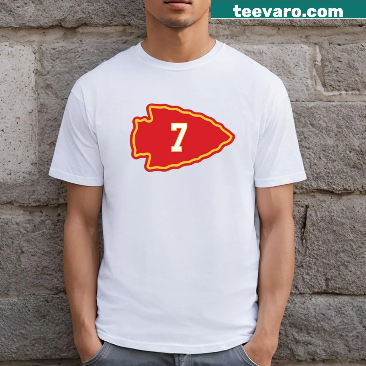 Minimalist Butker name T-shirt for sports enthusiasts — on a men's t-shirt