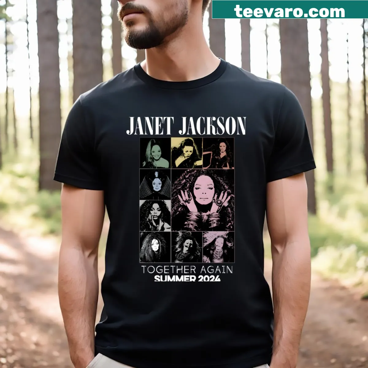 Vintage concert singer tour graphic on a distressed T-shirt — on a men's t-shirt