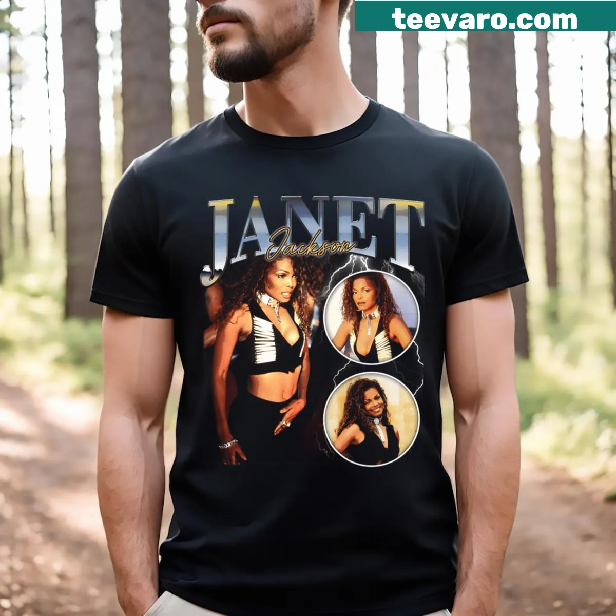 Vintage singer concert tour graphic on a distressed T-shirt — on a men's t-shirt