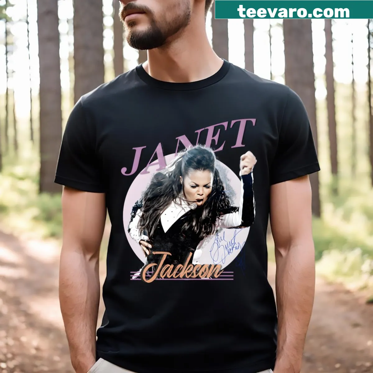 Vintage singer concert tour graphic on a distressed T-shirt — on a men's t-shirt