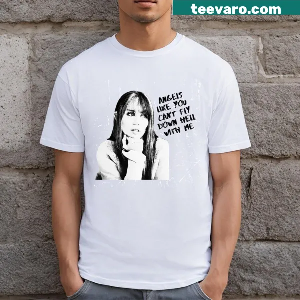 Pop culture-themed t-shirt featuring an illustration of Miley Cyrus