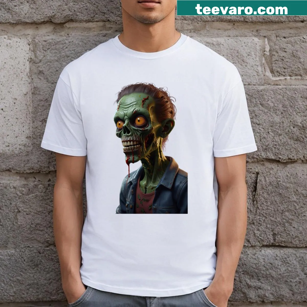 T-shirt featuring a whimsical design of animated characters — on a men's t-shirt