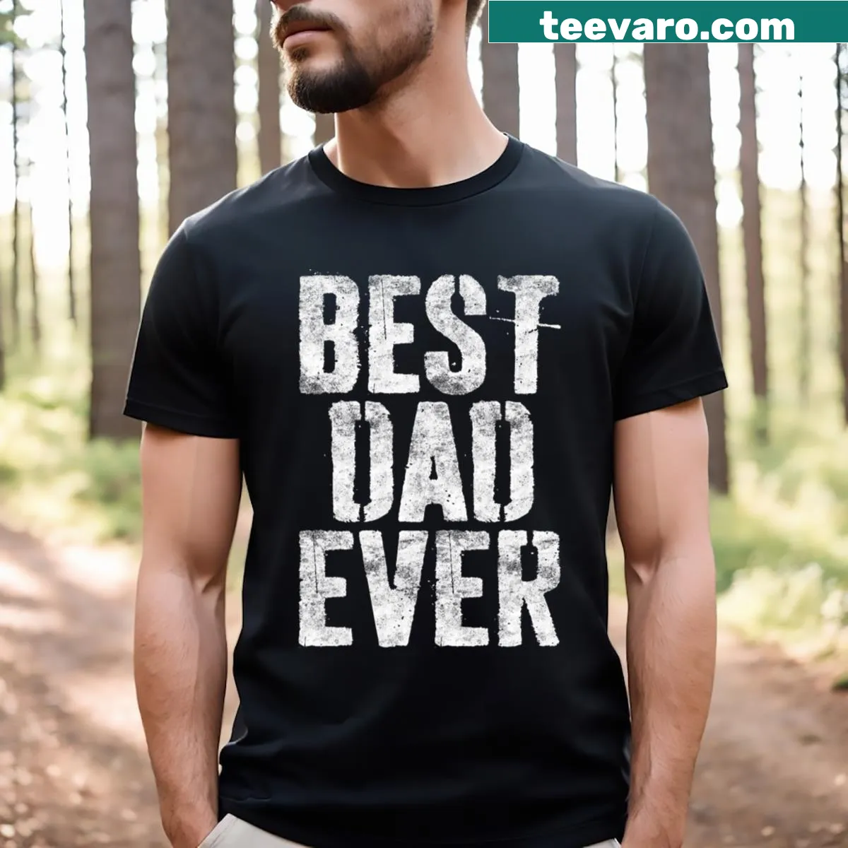 Best Dad Ever typography t-shirt for Father's Day — on a men's t-shirt