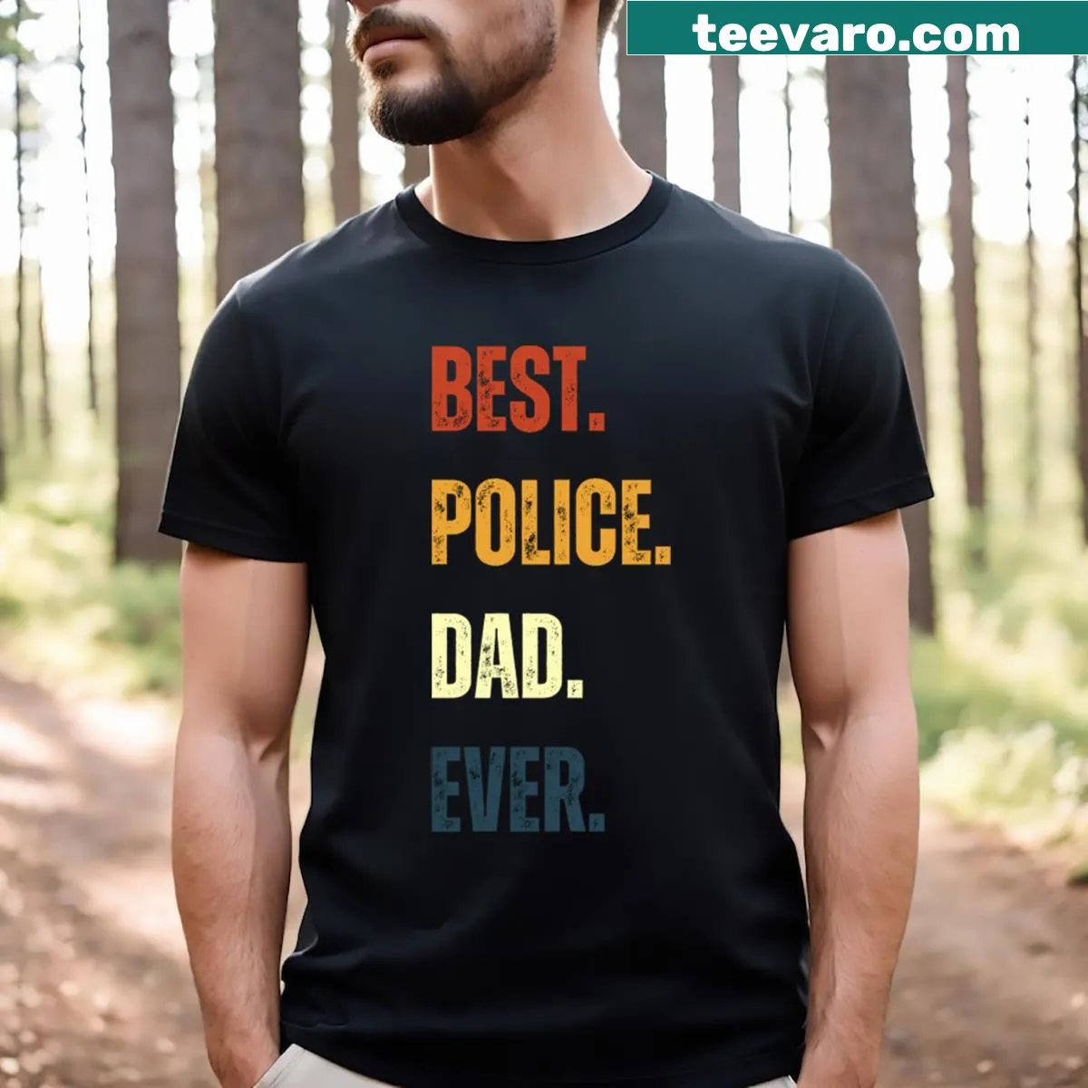 Best Police Dad Ever t-shirt for fathers — on a men's t-shirt