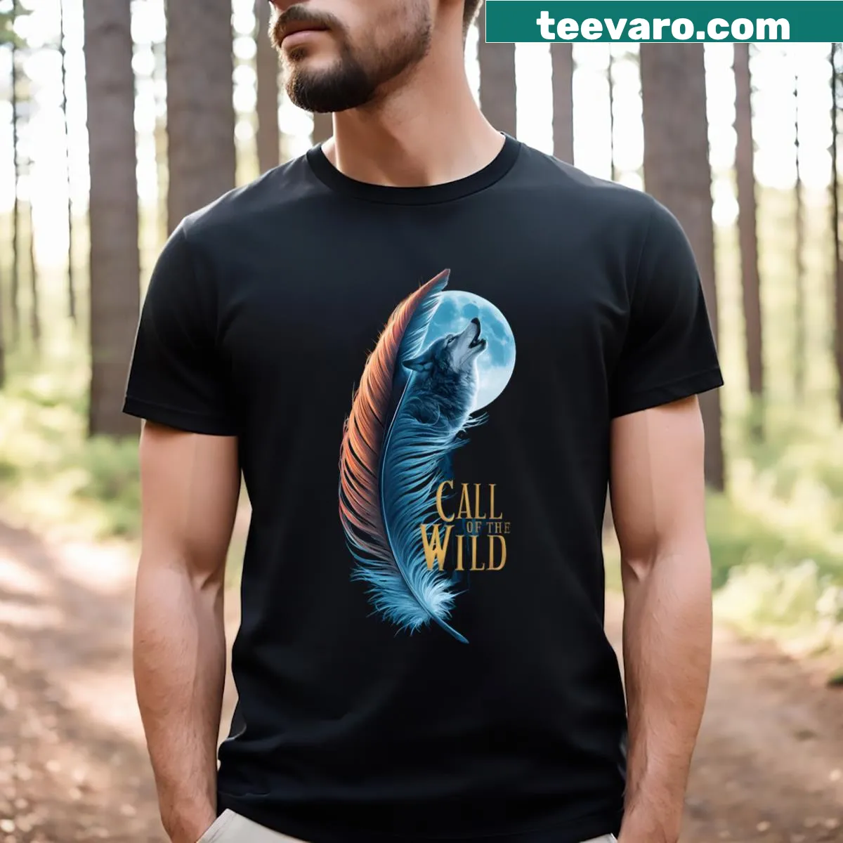 Inspirational T-shirt featuring 'Call Of The Wild' graphic — on a men's t-shirt