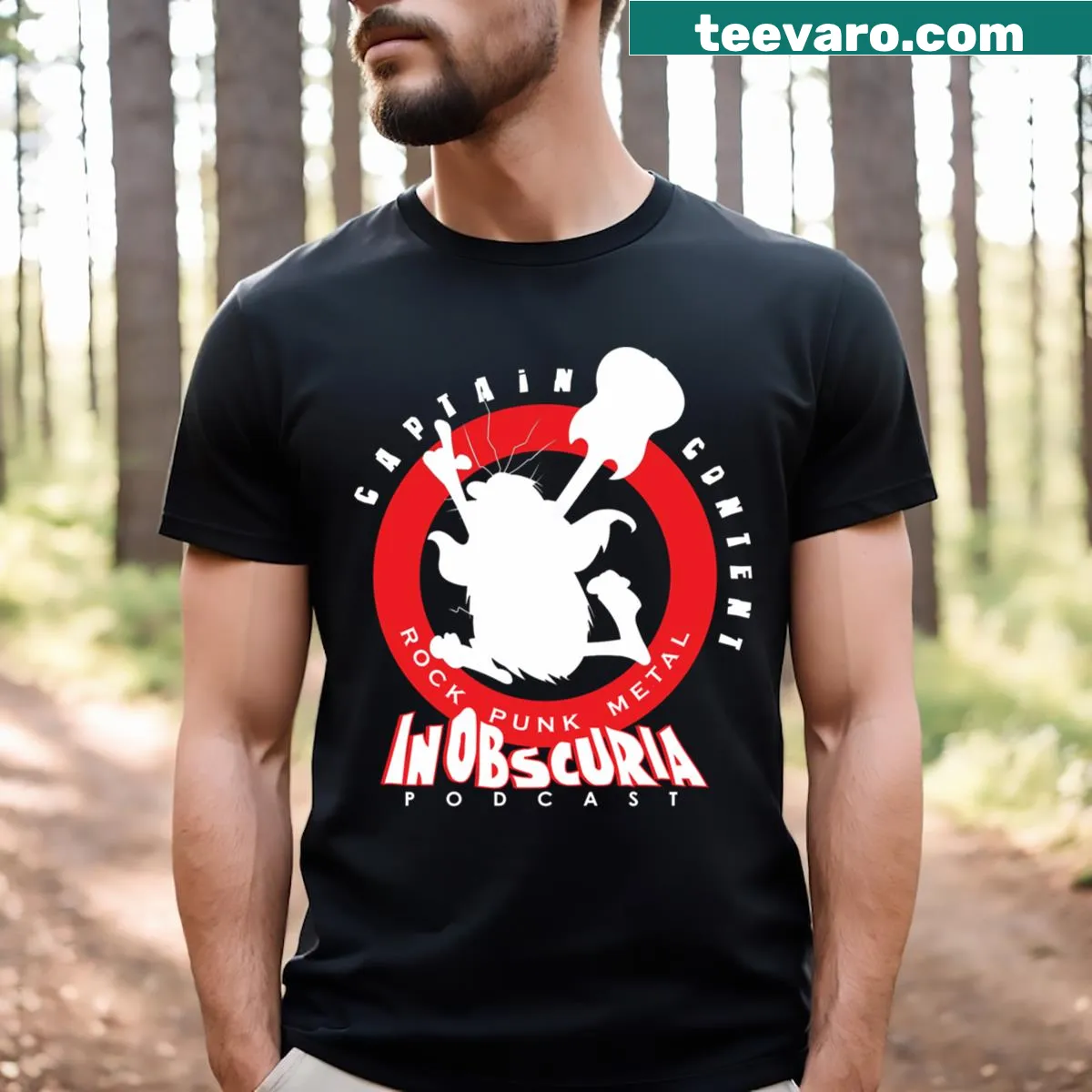 Playful 'Captain Content' T-shirt for digital creators — on a men's t-shirt
