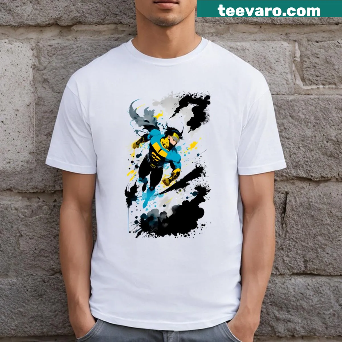 Vintage cartoon birthday film logo t-shirt for kids — on a men's t-shirt