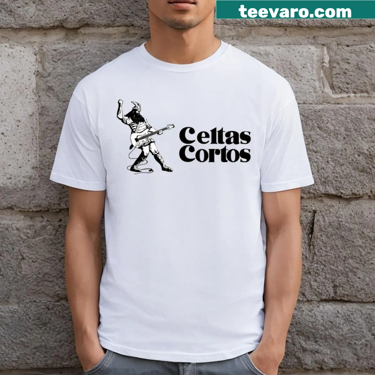 Celtas Cortos rock band logo on a stylish t-shirt — on a men's t-shirt